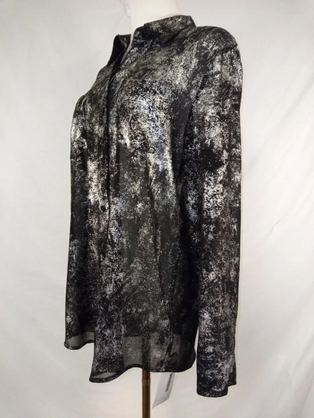 Michael Kors Women's Black/Silver Blouse Sz. M